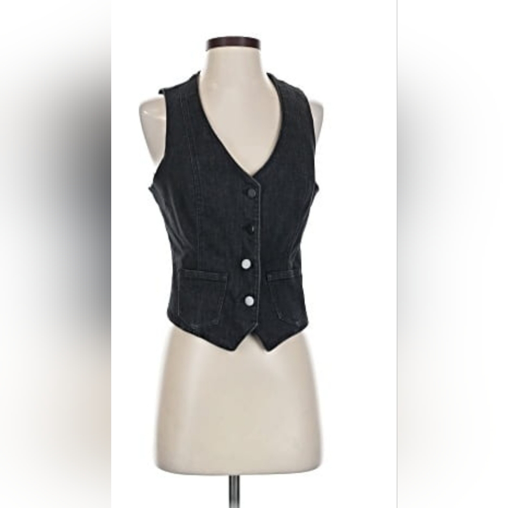 Women's Black Denim Vest